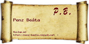 Penz Beáta névjegykártya